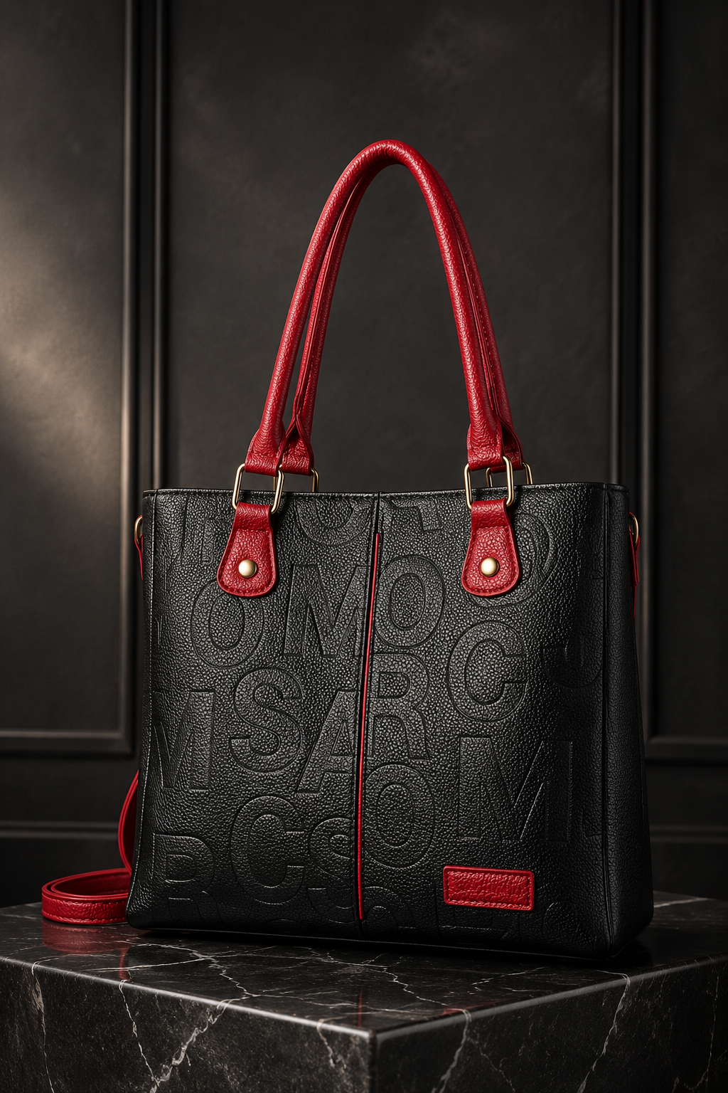 Midnight Rouge Embossed Tote Bag