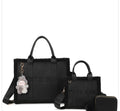 Luxury Plush Tote Bag Set with Matching Crossbody & Wallet – Pink