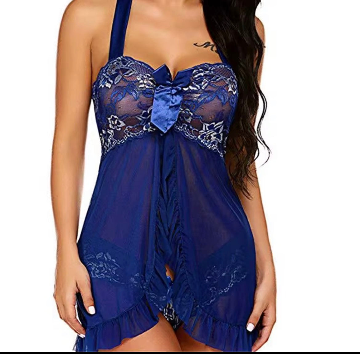 Pretty in Pink Lace Babydoll Lingerie Set