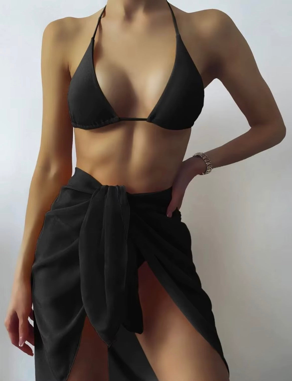 Midnight Escape Bikini & Sarong Set